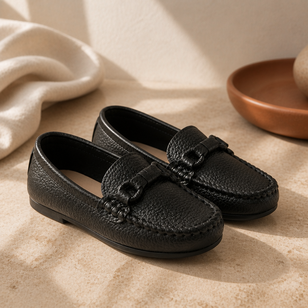 Boys Leather Shoes Black White for School Party Wedding Kids Formal Flats Loafers Slip-on Soft Loafers Children Moccasins 21-30 - image 1