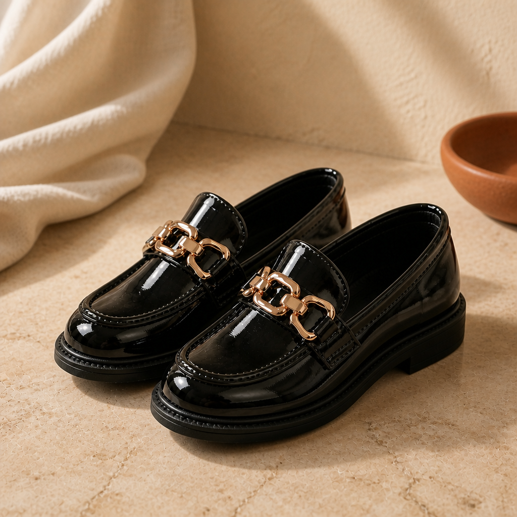 British Style Retro Girls Shoes Spring Autumn Princess Leather Shoes Children Black Soft Dance Loafers for 3-12 Ages Kids Shoes - image 1