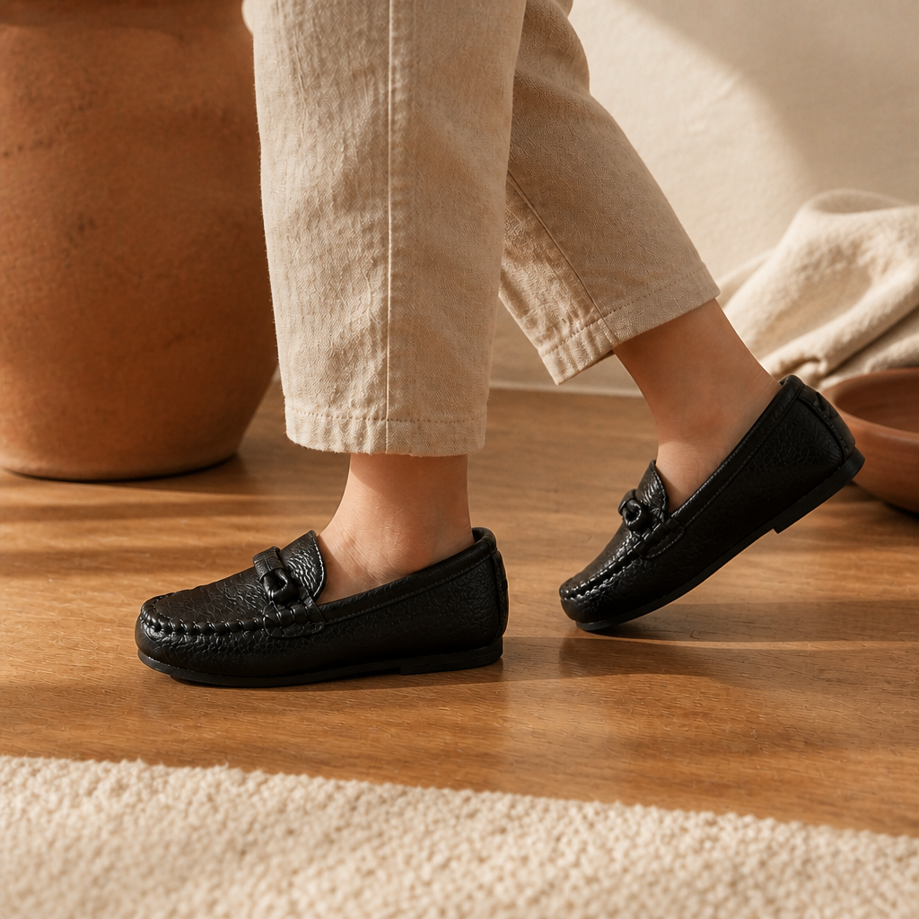 Boys Leather Shoes Black White for School Party Wedding Kids Formal Flats Loafers Slip-on Soft Loafers Children Moccasins 21-30 - image 2