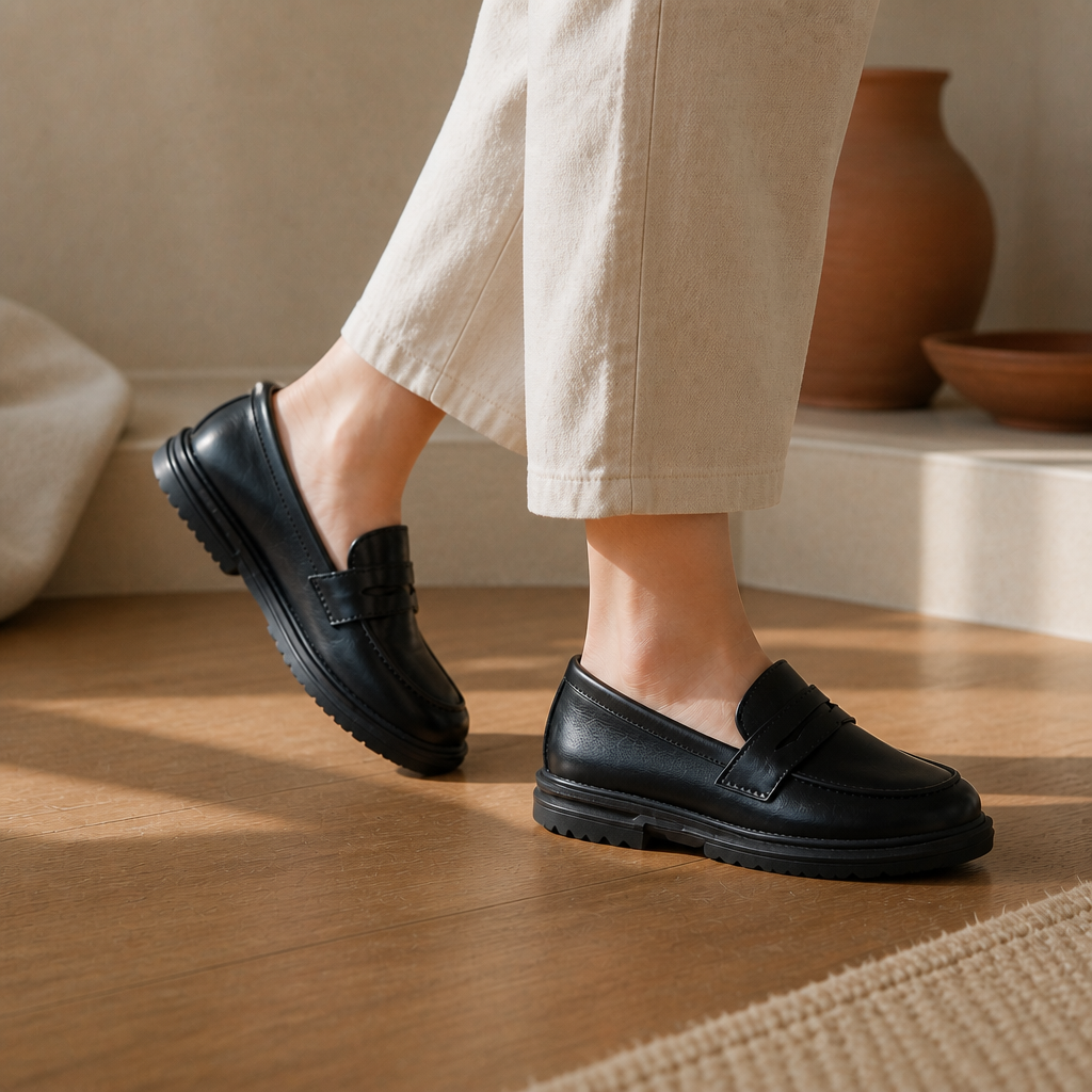 Britain Style Children's Leather Shoes for Boys 2025 Spring New Girls Retro Black Single Shoes Soft Moccasin Shoes for Children - image 2