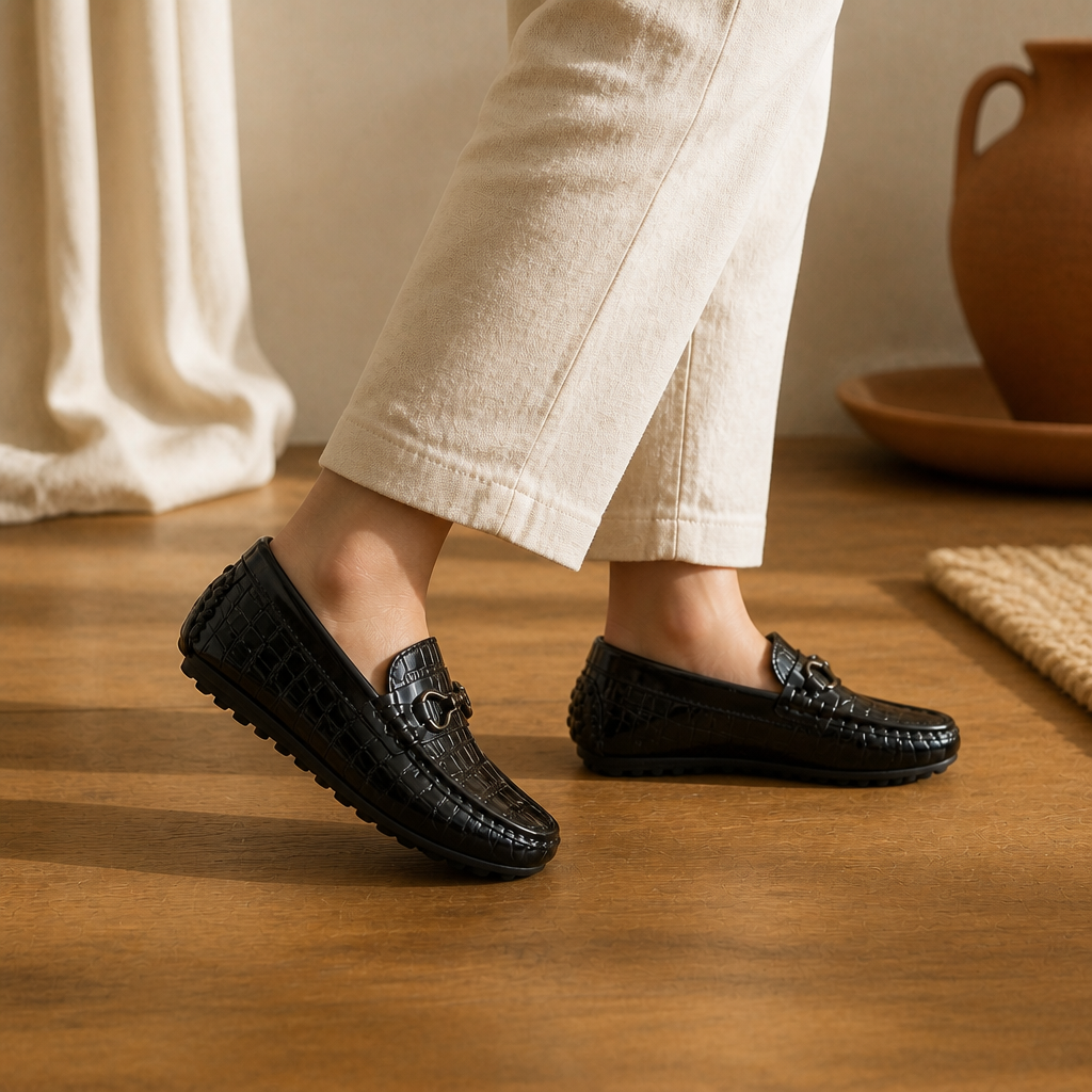 Boys Leather Shoes Round-toe Flat Soft Kids Fashion Casual Loafers Glossy Metal Buckle Children Moccasins Non-slip Britain Style - image 2