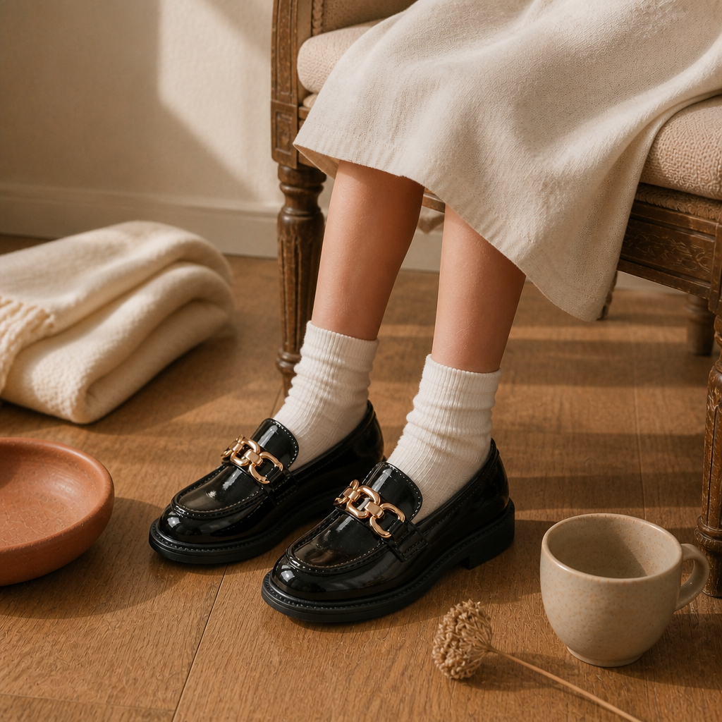 British Style Retro Girls Shoes Spring Autumn Princess Leather Shoes Children Black Soft Dance Loafers for 3-12 Ages Kids Shoes - image 3