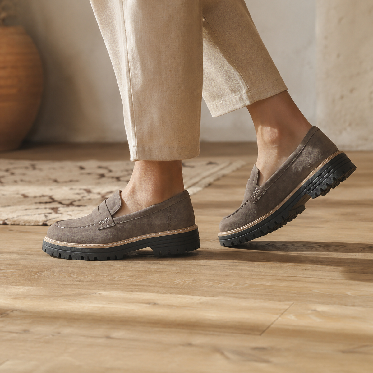 SIENNA — Brushed Leather Loafers