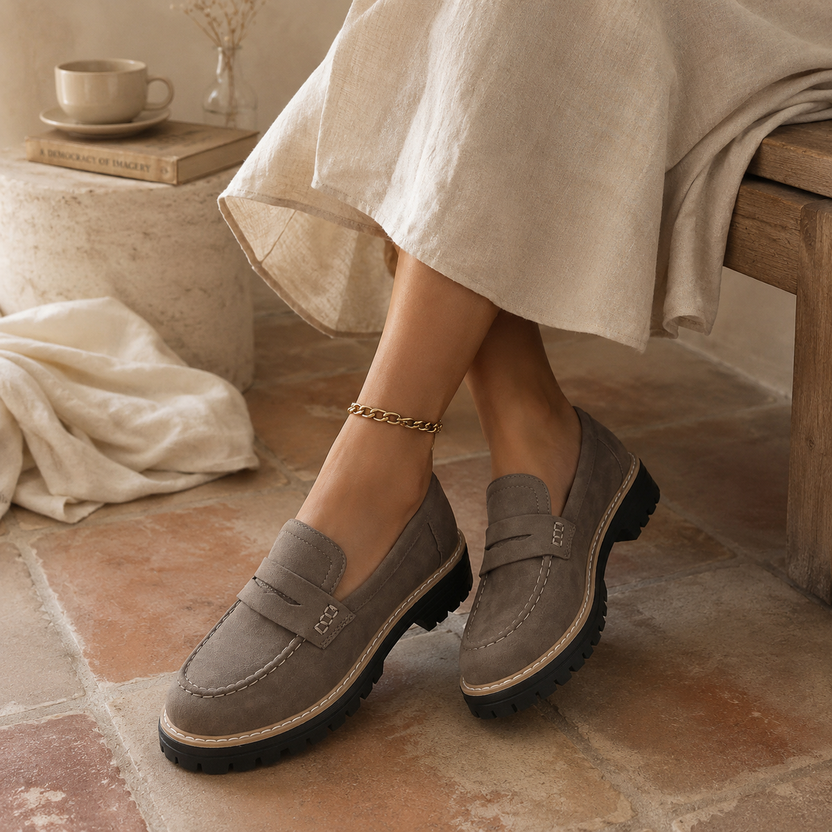 SIENNA — Brushed Leather Loafers