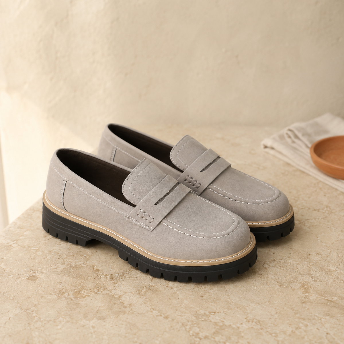 SIENNA — Brushed Leather Loafers