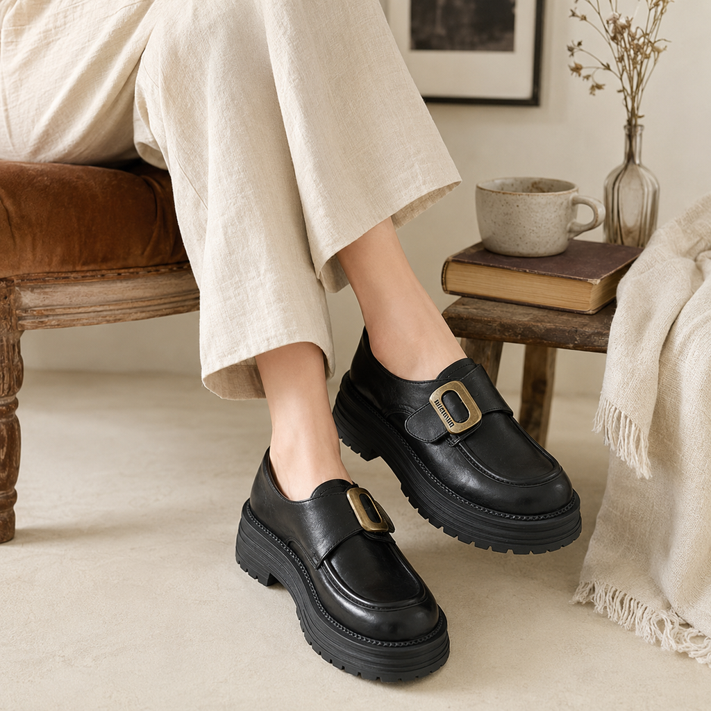INES — Genuine Leather Loafers