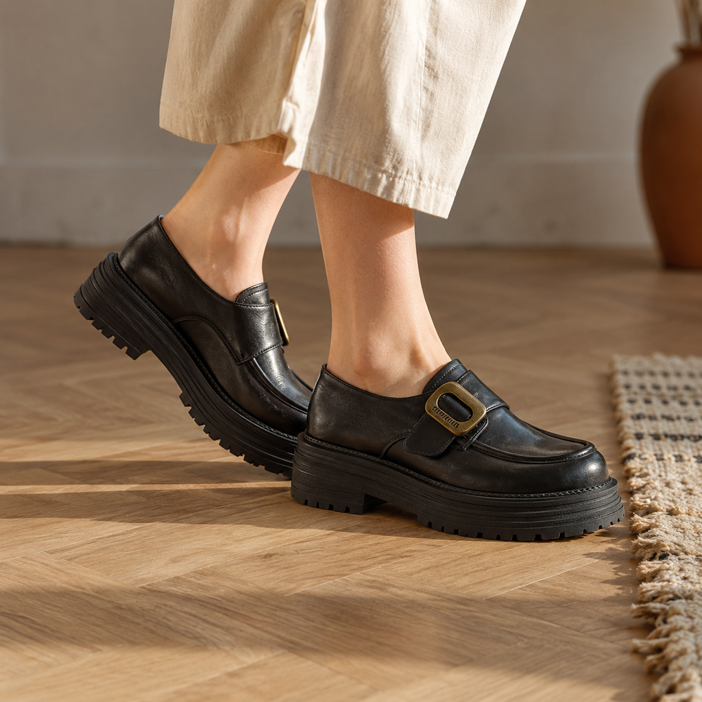 INES — Genuine Leather Loafers