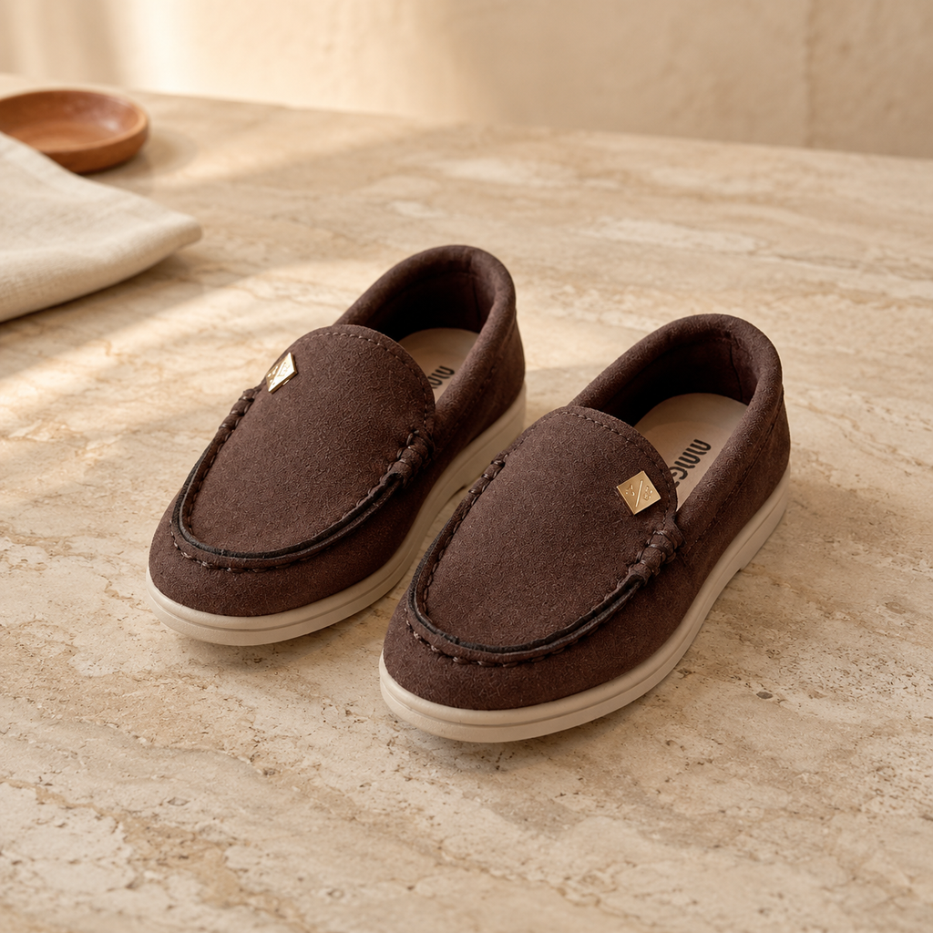 Girls Anti-Skid Suede Loafers