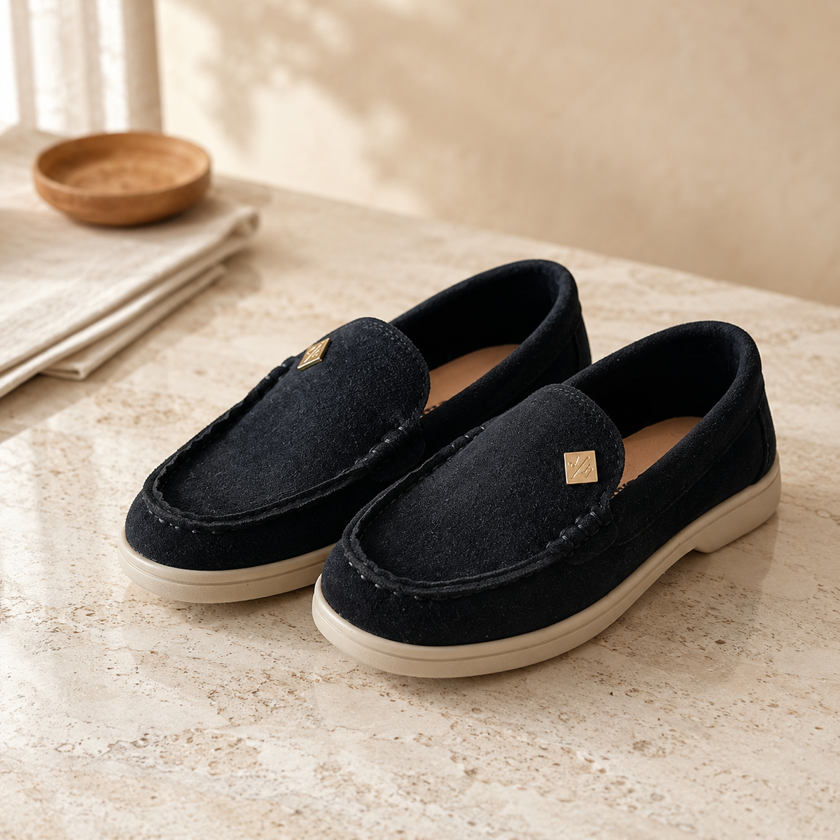 Girls Anti-Skid Suede Loafers