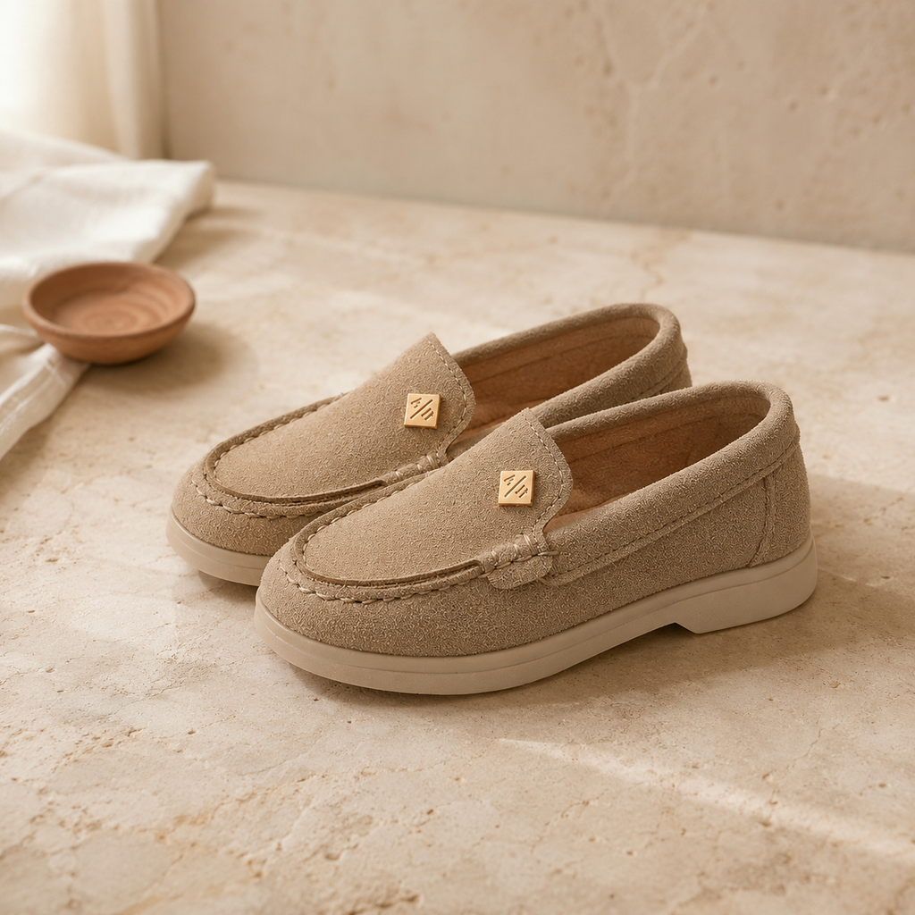 Girls Anti-Skid Suede Loafers