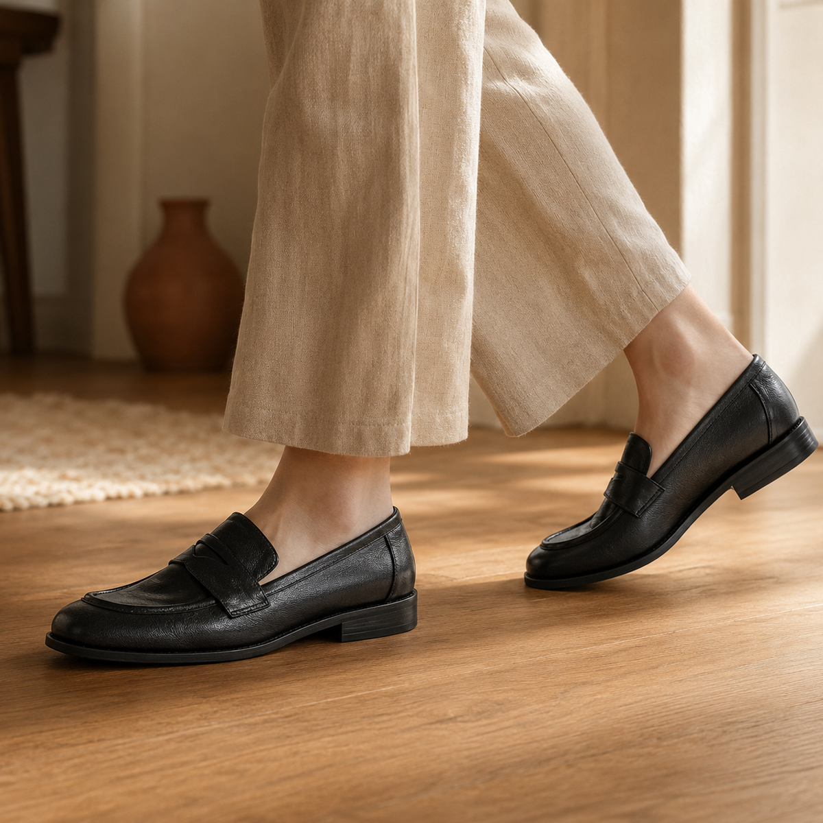 HILDE — Cowhide Flat Loafers