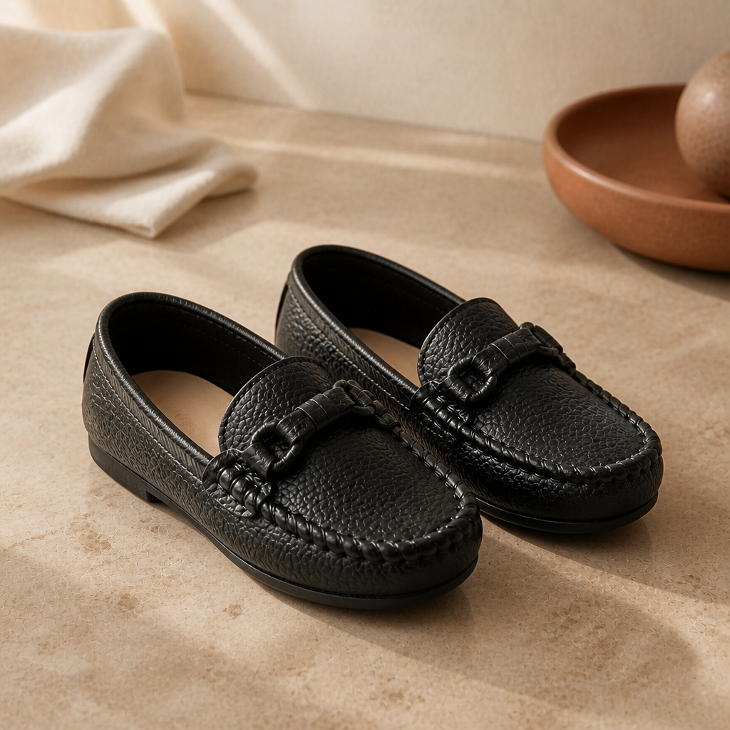 Boys Leather Shoes Black White for School Party Wedding Kids Formal Flats Loafers Slip-on Soft Loafers Children Moccasins 21-30 - image 4