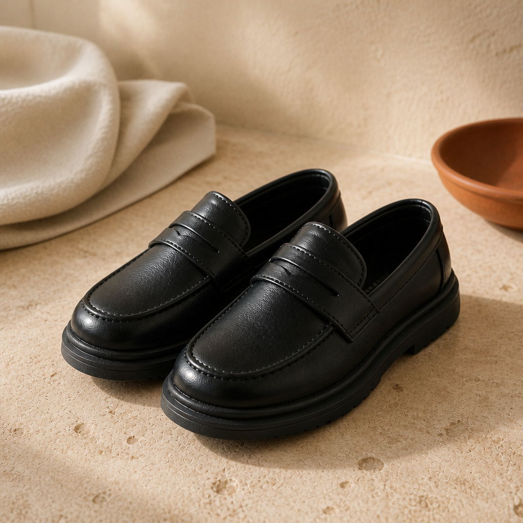 Britain Style Children's Leather Shoes for Boys 2025 Spring New Girls Retro Black Single Shoes Soft Moccasin Shoes for Children - image 4