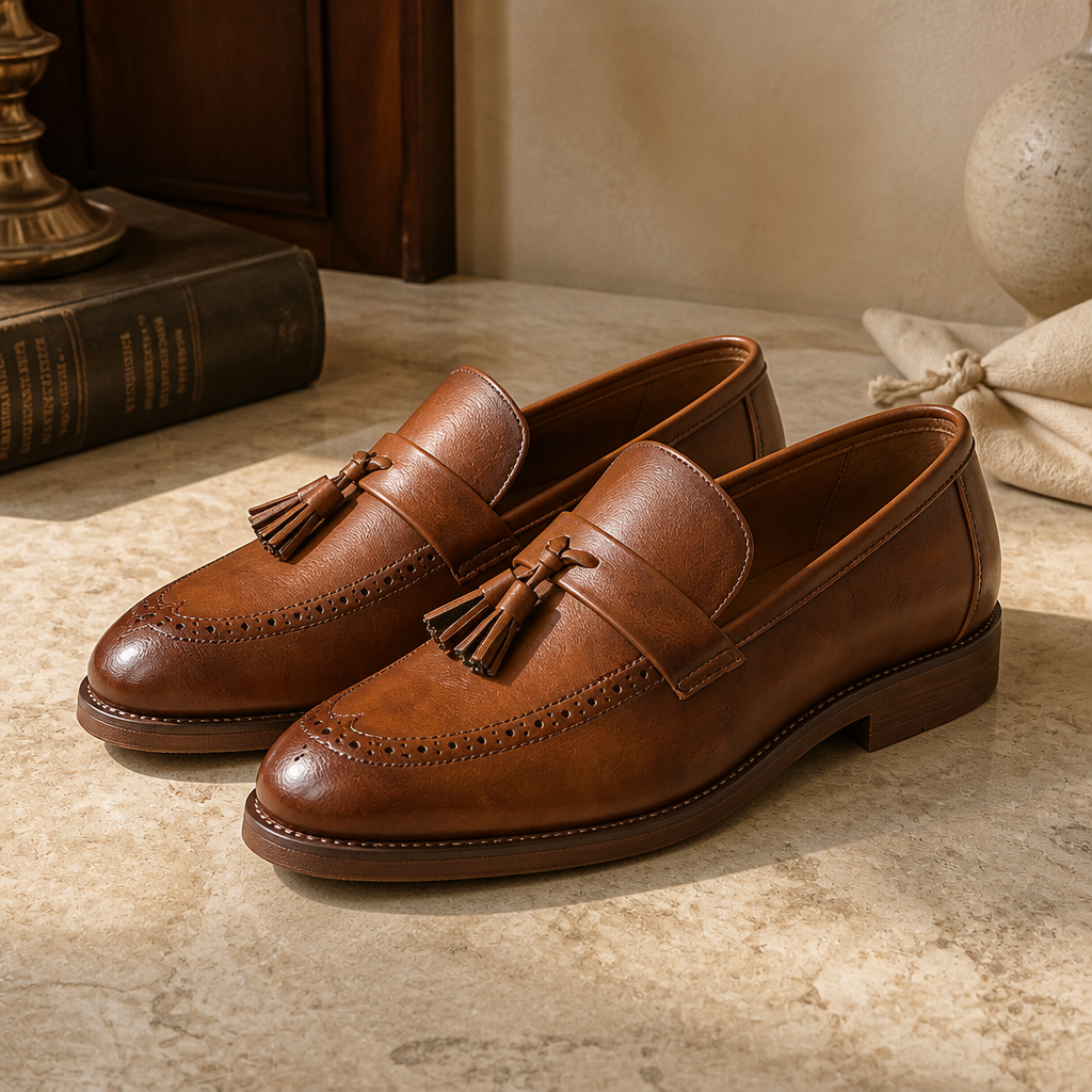 Brock carved a slip-on foot small leather shoes male British Korean version of the trend Sue nightclub hairstylist pointed shoes - image 4