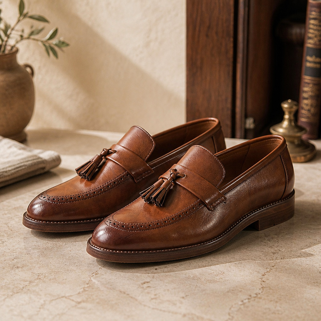 Brock carved a slip-on foot small leather shoes male British Korean version of the trend Sue nightclub hairstylist pointed shoes - image 5