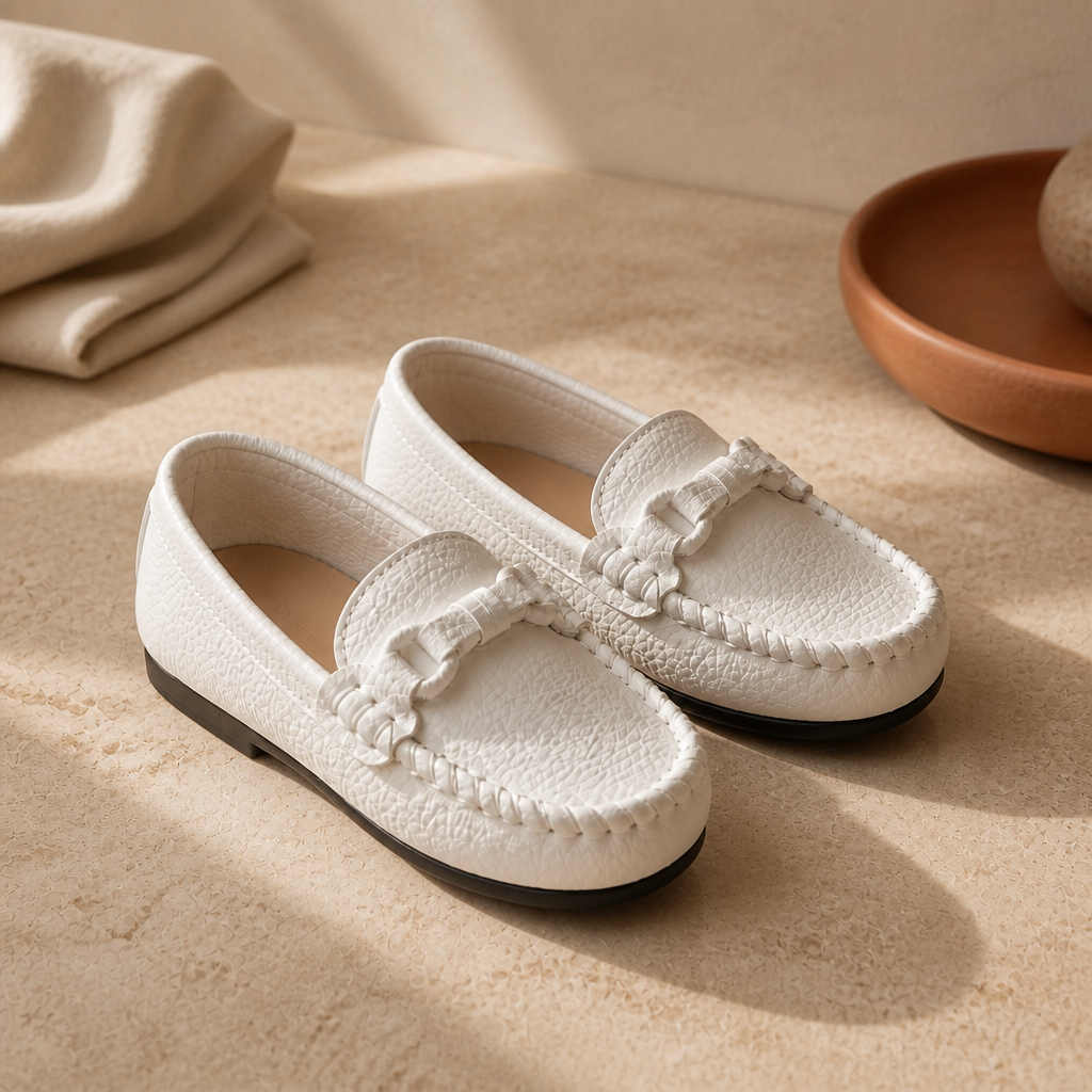 Boys Leather Shoes Black White for School Party Wedding Kids Formal Flats Loafers Slip-on Soft Loafers Children Moccasins 21-30 - image 5